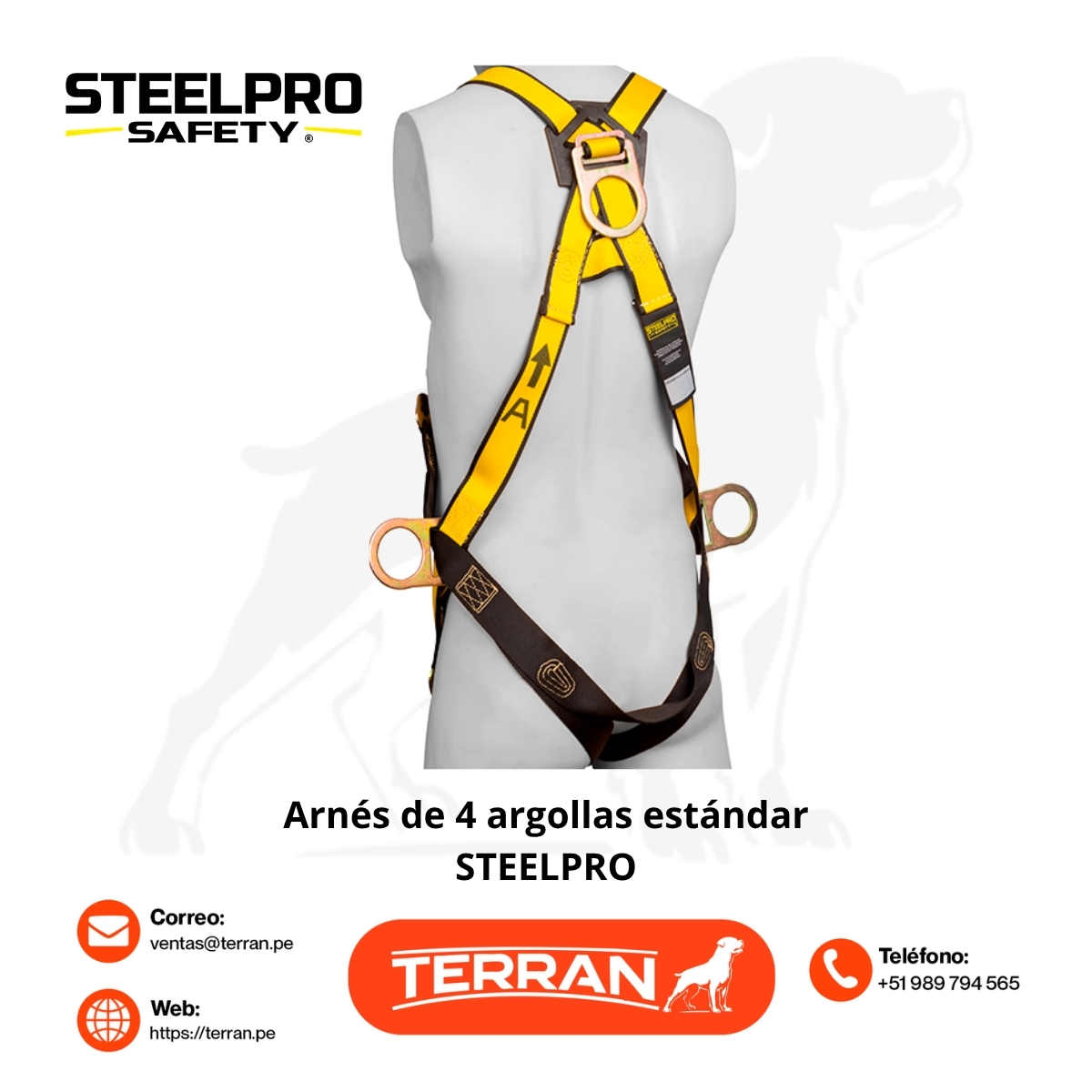 Arnés de 4 Argollas Estándar (APA4A) Steelpro