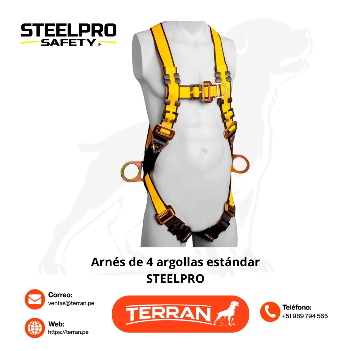 Arnés de 4 Argollas Estándar (APA4A) Steelpro