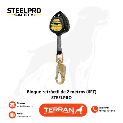 Bloque Retráctil de 2 Metros (6 FT) Steelpro