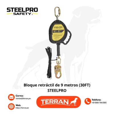 Bloque Retráctil de 9 metros (30ft) Steelpro