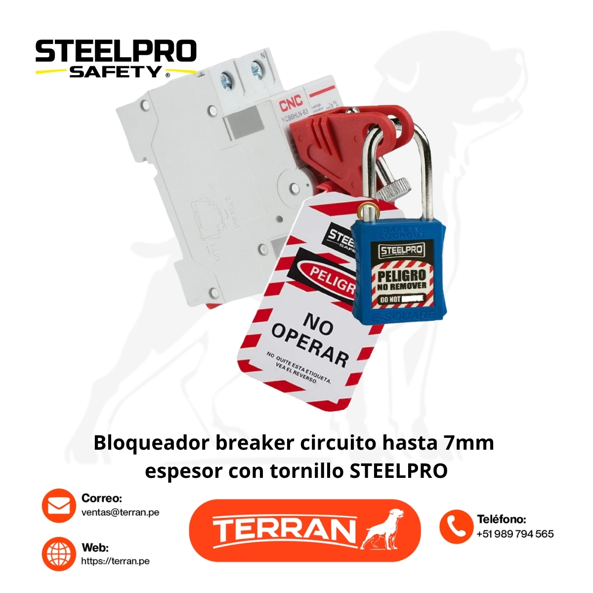 Bloqueador Breaker Circuito Hasta 7 mm de Espesor con Tornillo Steelpro