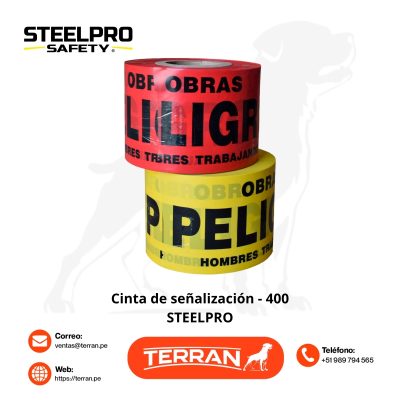 CINTA DE SEÑALIZACIÓN - Rojo / Amarillo Steelpro