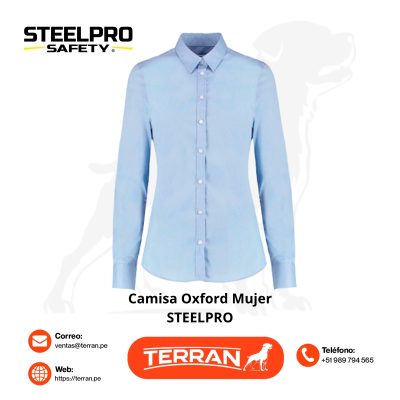 Camisa Oxford Green Team para Mujer Steelpro