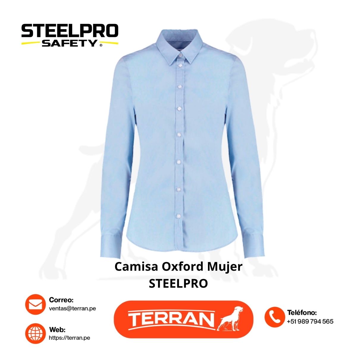 Camisa Oxford Green Team para Mujer Steelpro