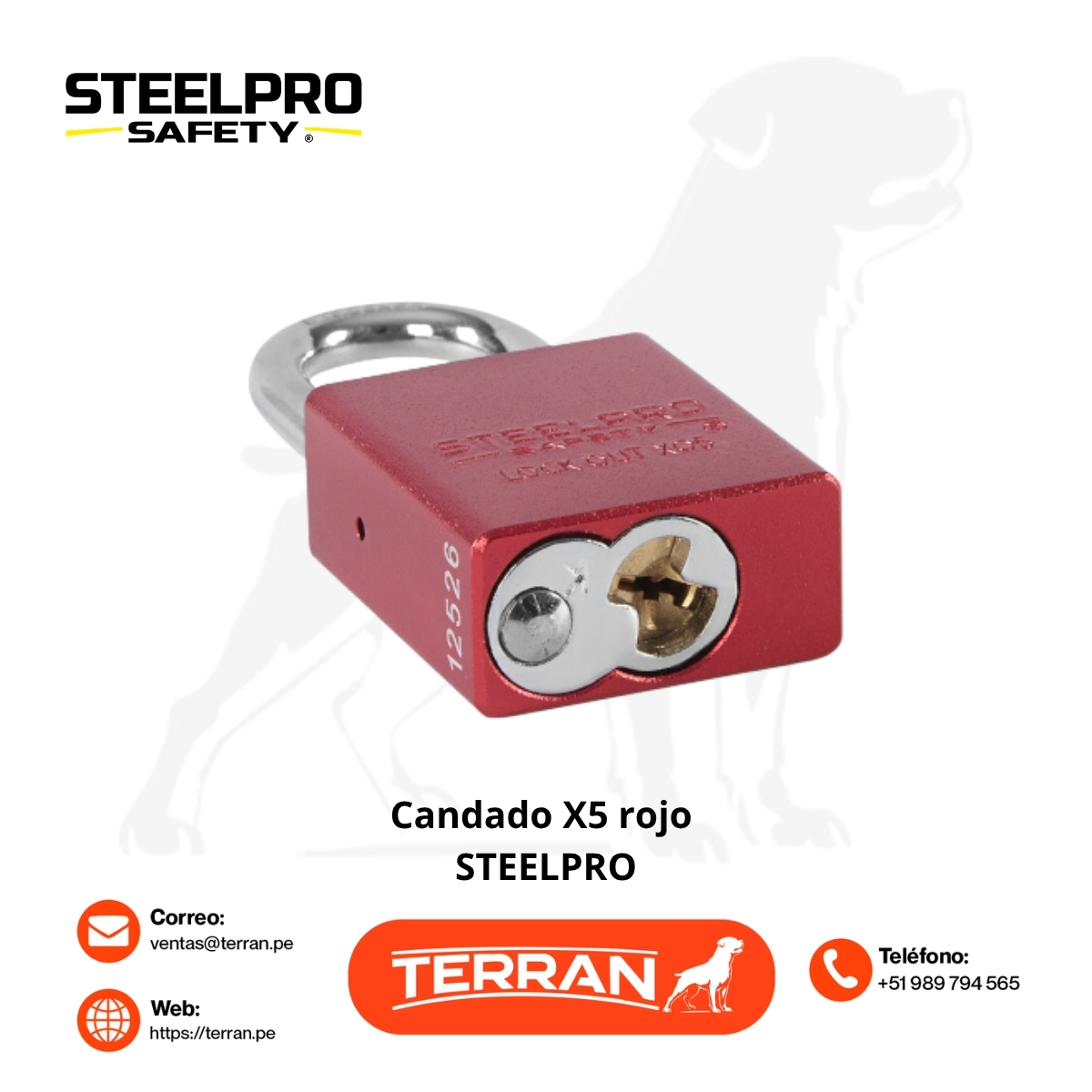 Candado X05 Rojo Steelpro