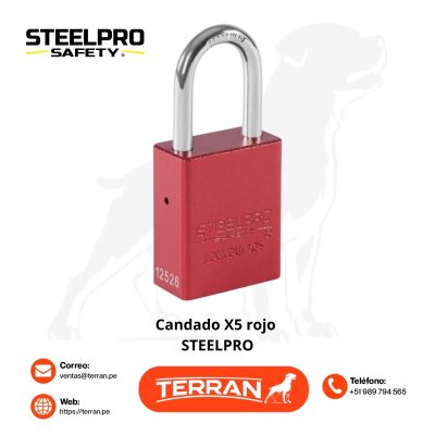 Candado X05 Rojo Steelpro