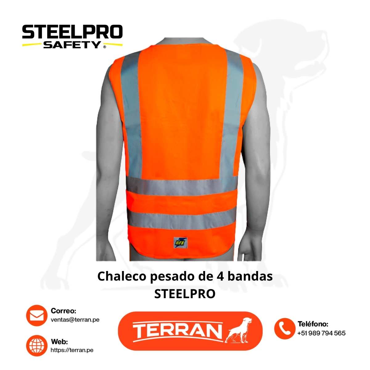 Chaleco RFX Alta Velocidad con Cinta Reflectiva Gris