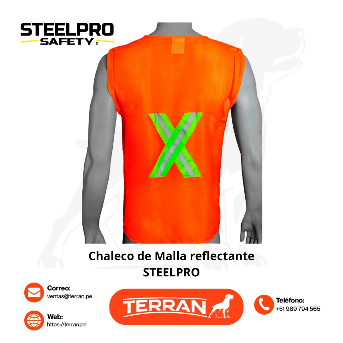 Chaleco de Malla con Cinta Reflectiva Steelpro
