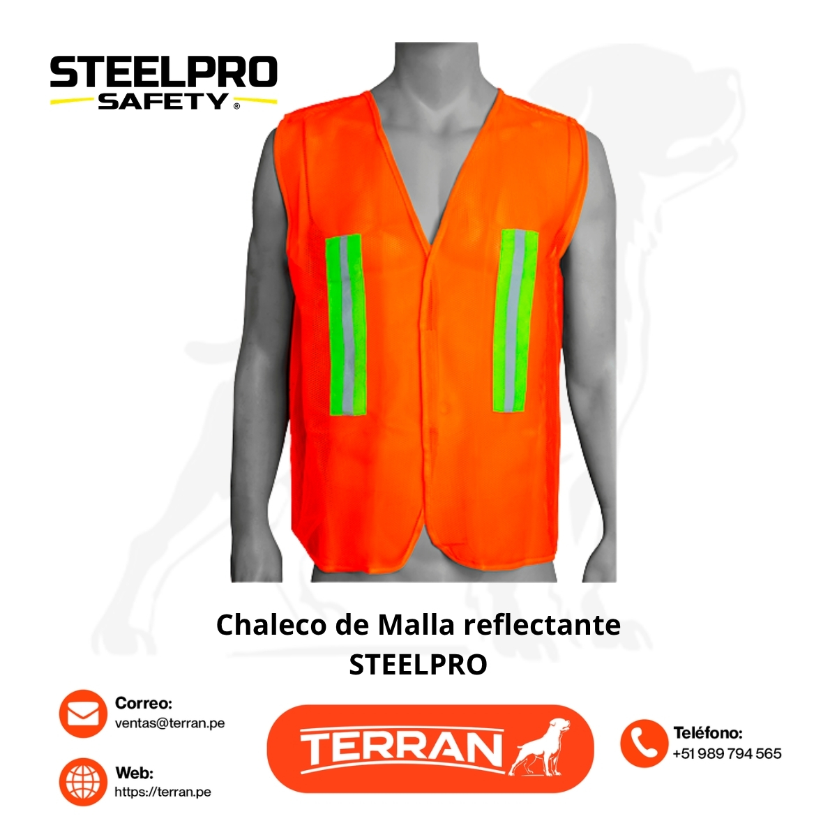 Chaleco de Malla con Cinta Reflectiva Steelpro