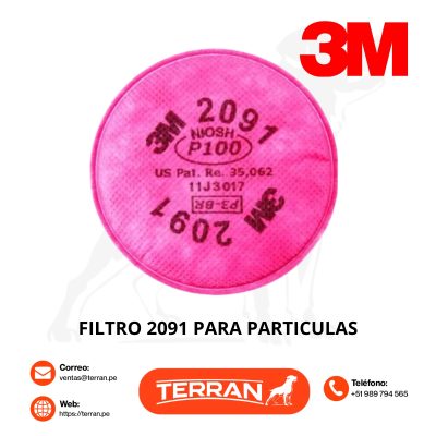 Filtro 3M 2091 P100 para Polvo y Neblina