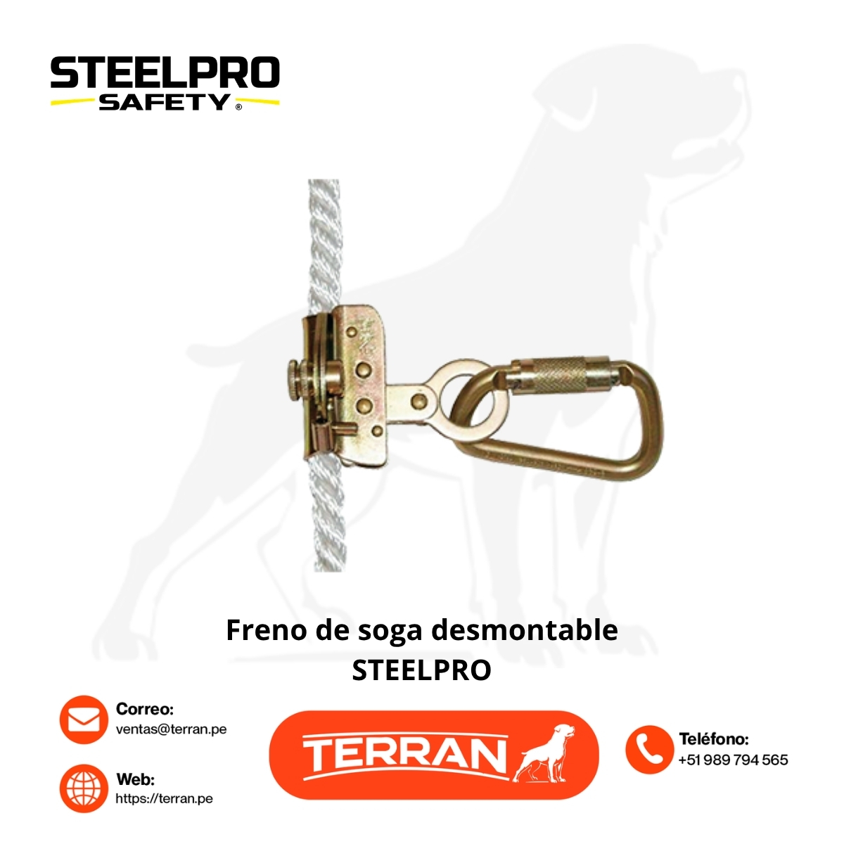 Freno de Soga con Carabinero Steelpro