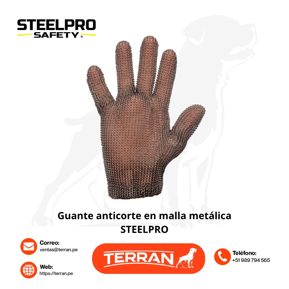 Guante Anticorte en Malla Metálica Steelpro