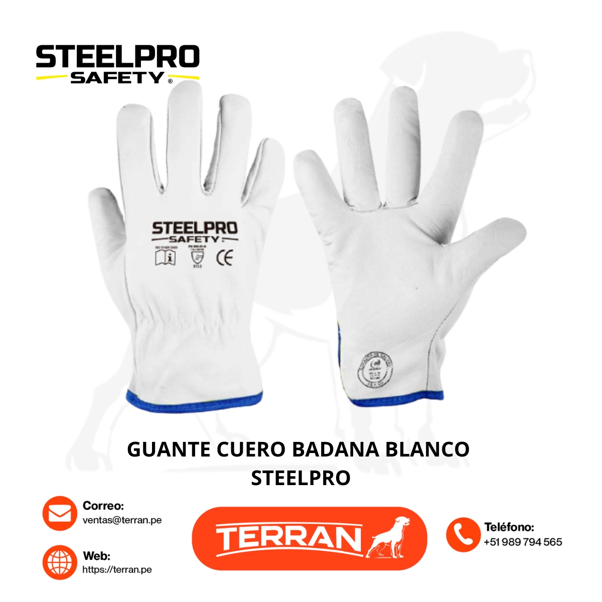 Guante Cuero Badana Blanco Steelpro