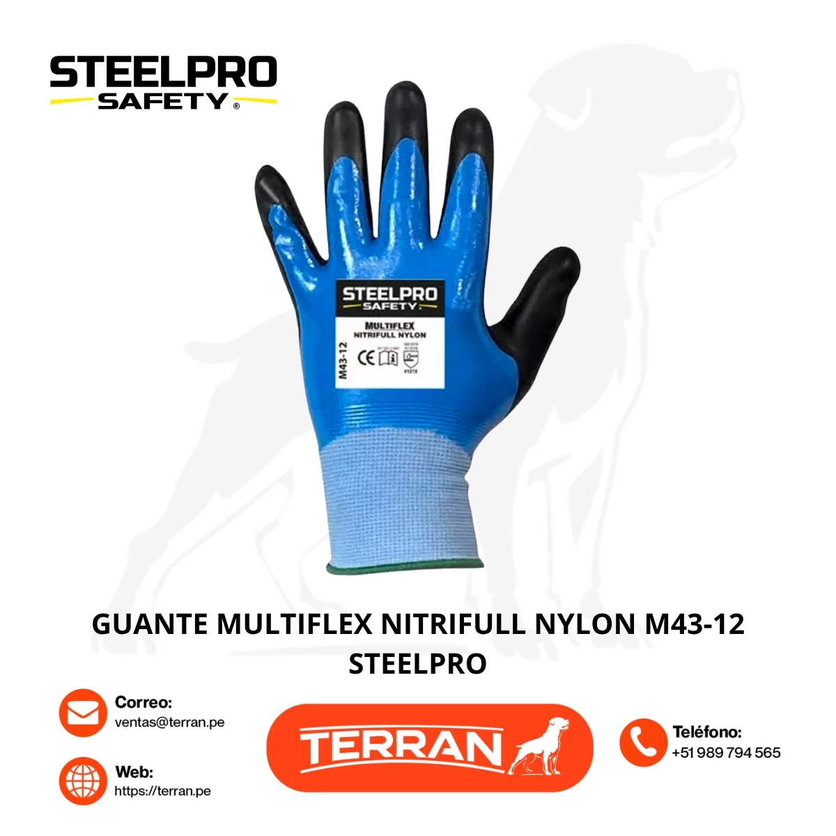 Guante Multiflex Nitrifull Nylon M43-12 Steelpro