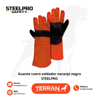 Guante de Soldador Naranjo/Negro Steelpro