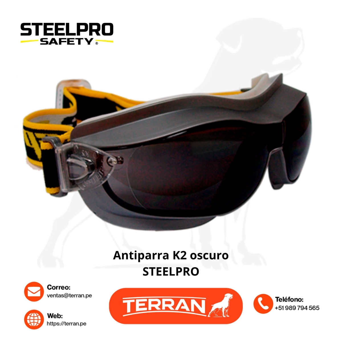 Lente Antiparra Seguridad K-2 Oscuro AF Steelpro