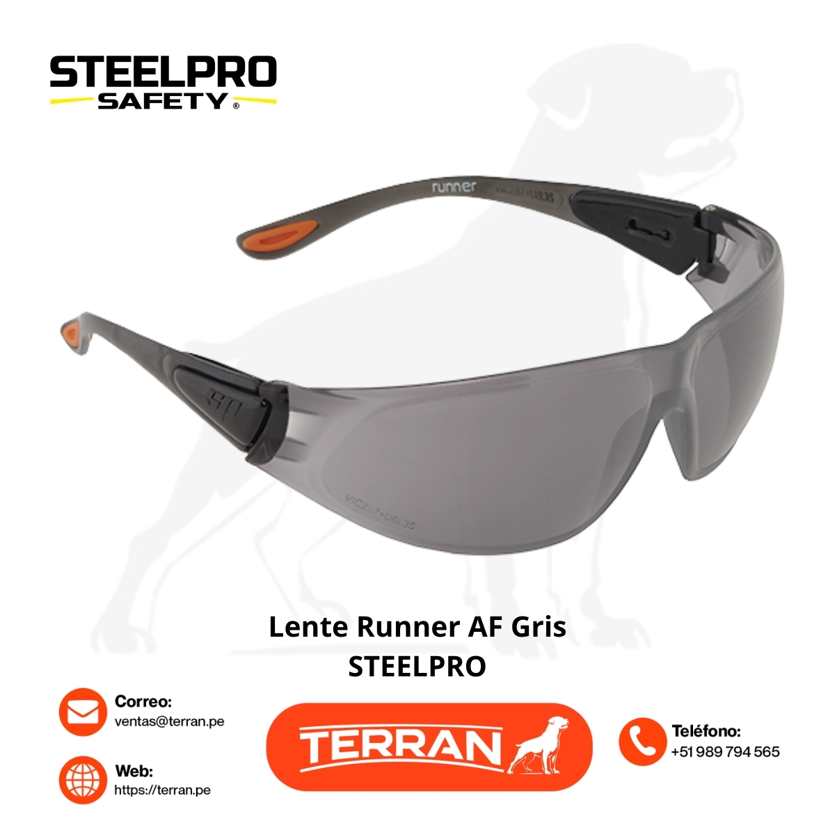Lente Runner AF Gris Steelpro