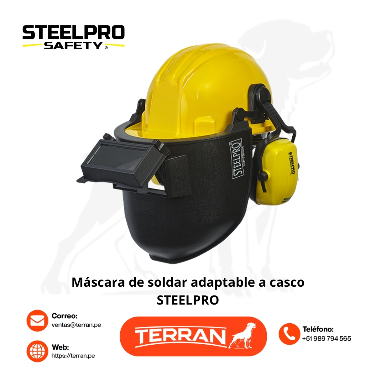 Máscara de Soldar Optech Adaptable a Casco Steelpro