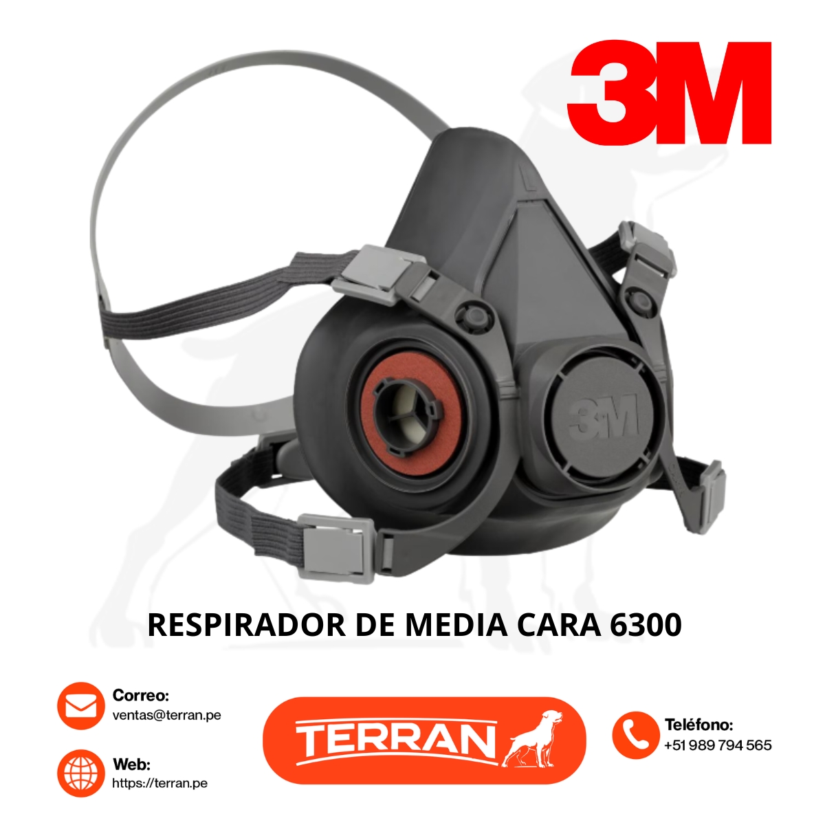 Respirador de Media Cara 3M 6300