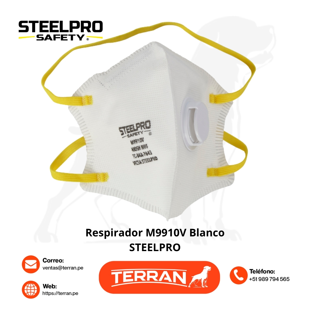 Respirador M9910V Blanco C/Valvula N95 Steelpro