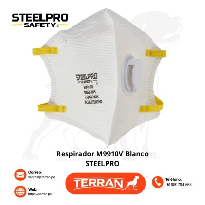 Respirador M9910V Blanco C/Valvula N95 Steelpro