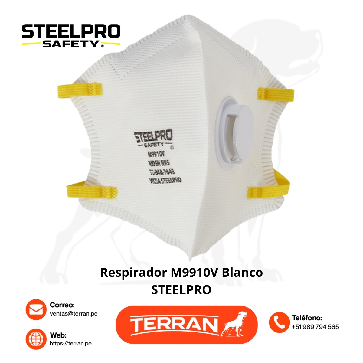 Respirador M9910V Blanco C/Valvula N95 Steelpro