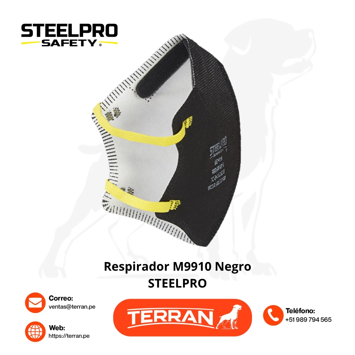 Respirador N95 M9910 Negro Steelpro