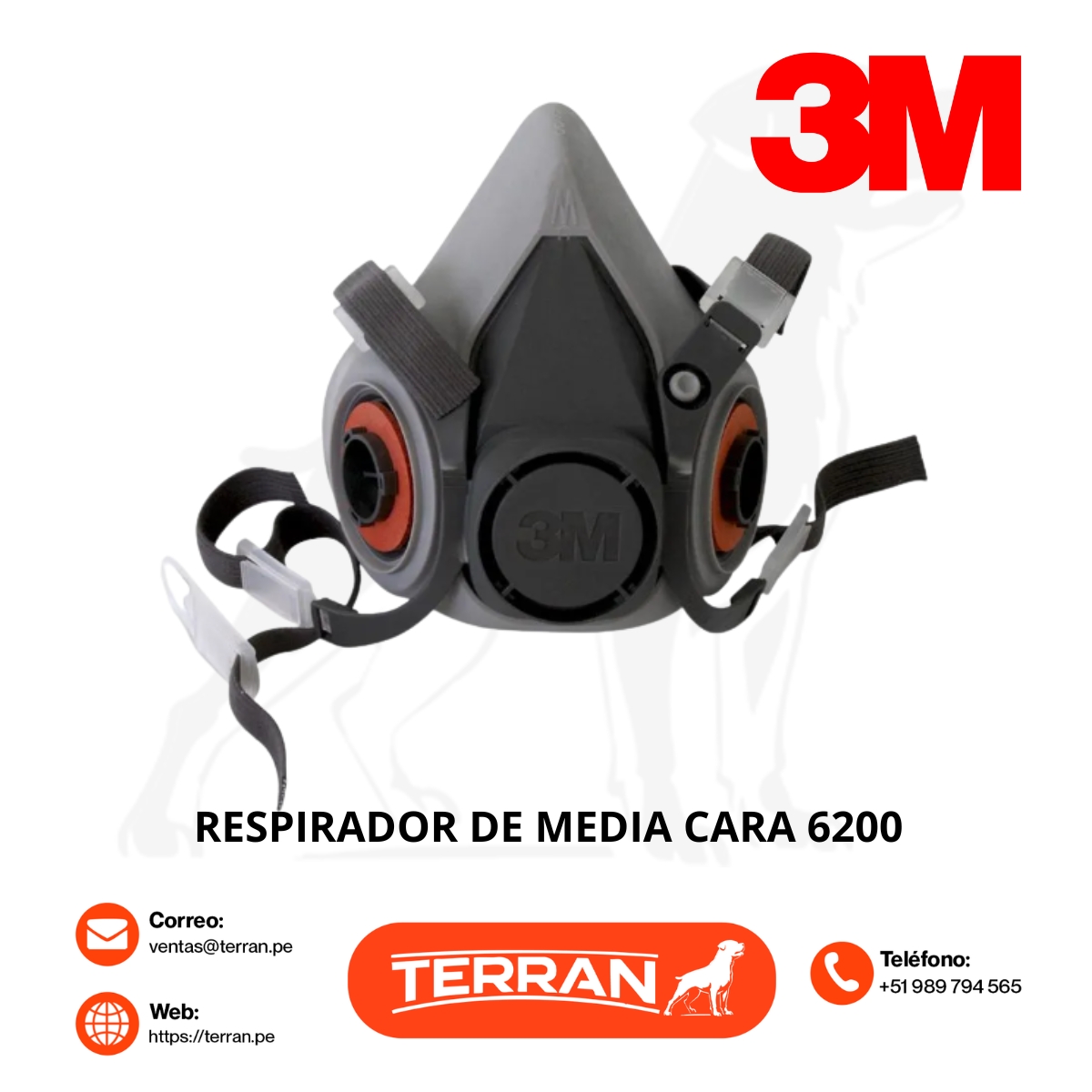 Respirador de Media Cara 3M 6200