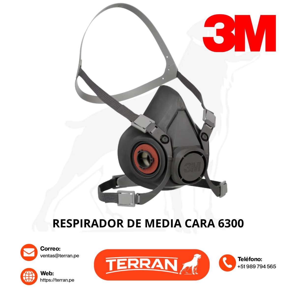 Respirador de Media Cara 3M 6300