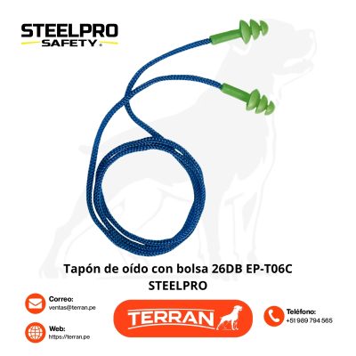 Tapón de Oído con Bolsa 26DB EP-T06C Steelpro