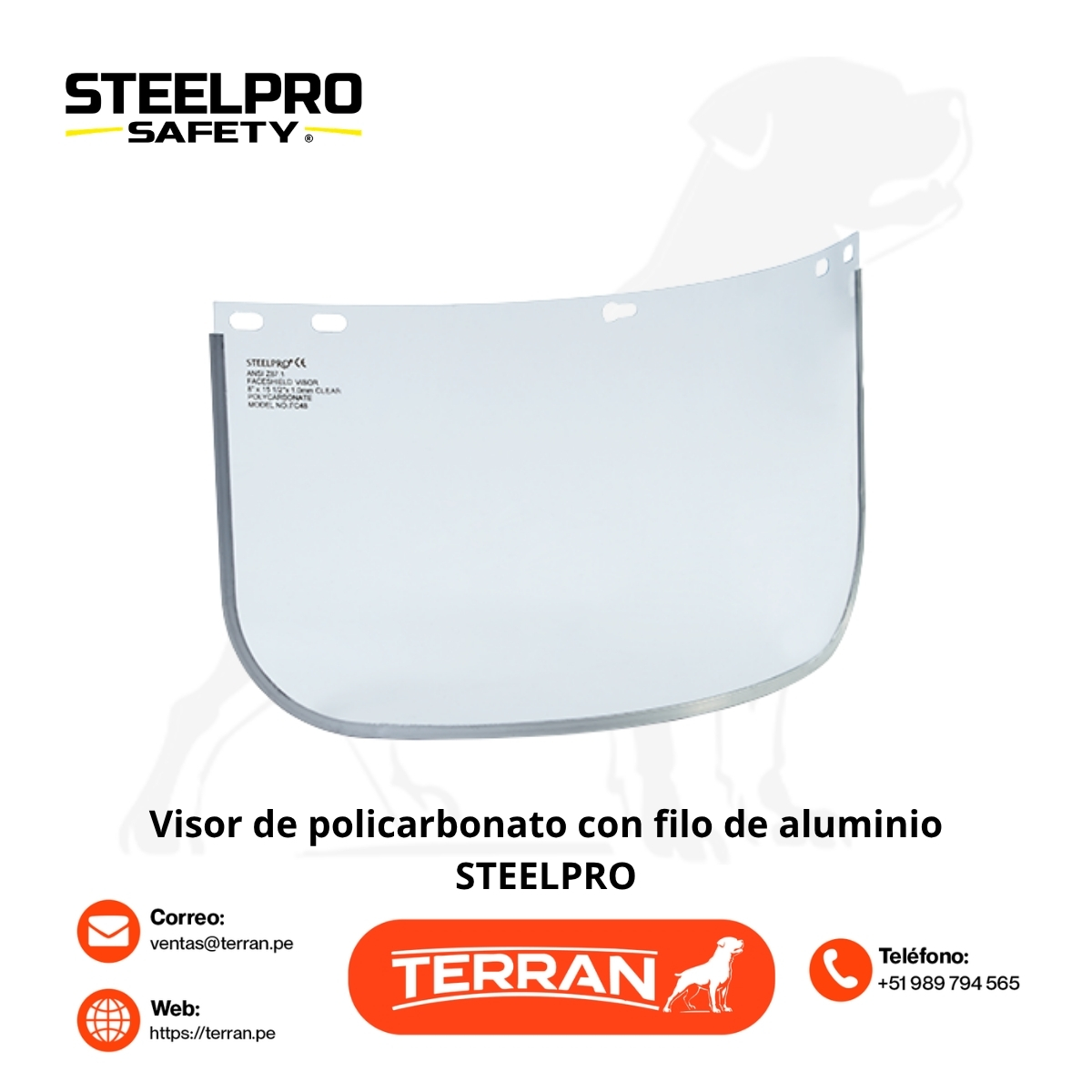 Visor Facial de Policarbonato CF612 Steelpro