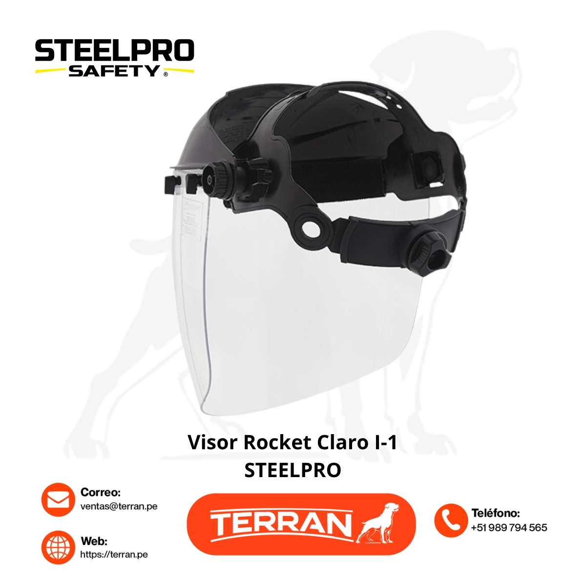 Visor de Policarbonato Rocket Claro 1-1 Steelpro