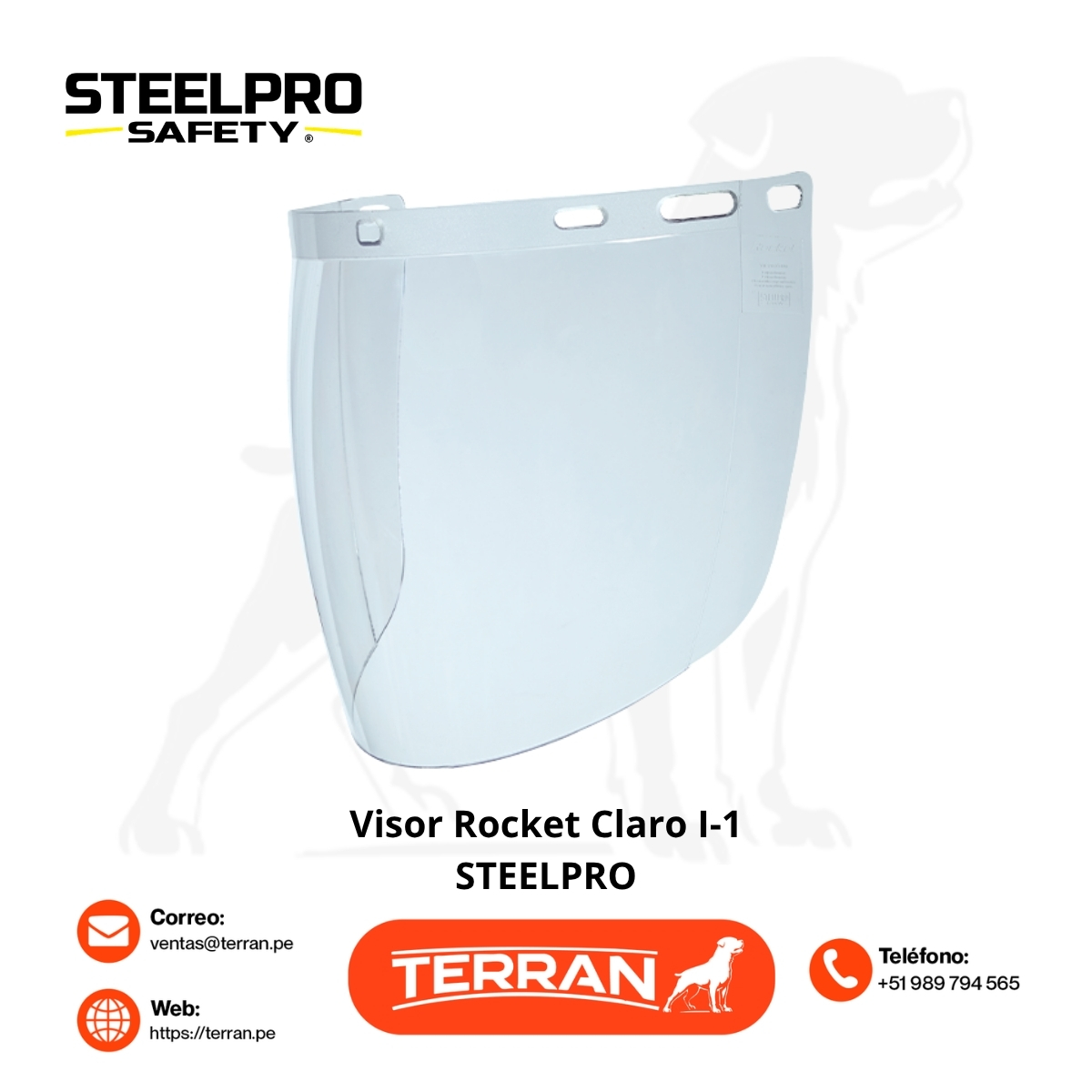 Visor de Policarbonato Rocket Claro 1-1 Steelpro