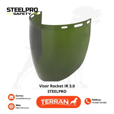 Visor de Policarbonato Rocket Verde IR-3 Steelpro