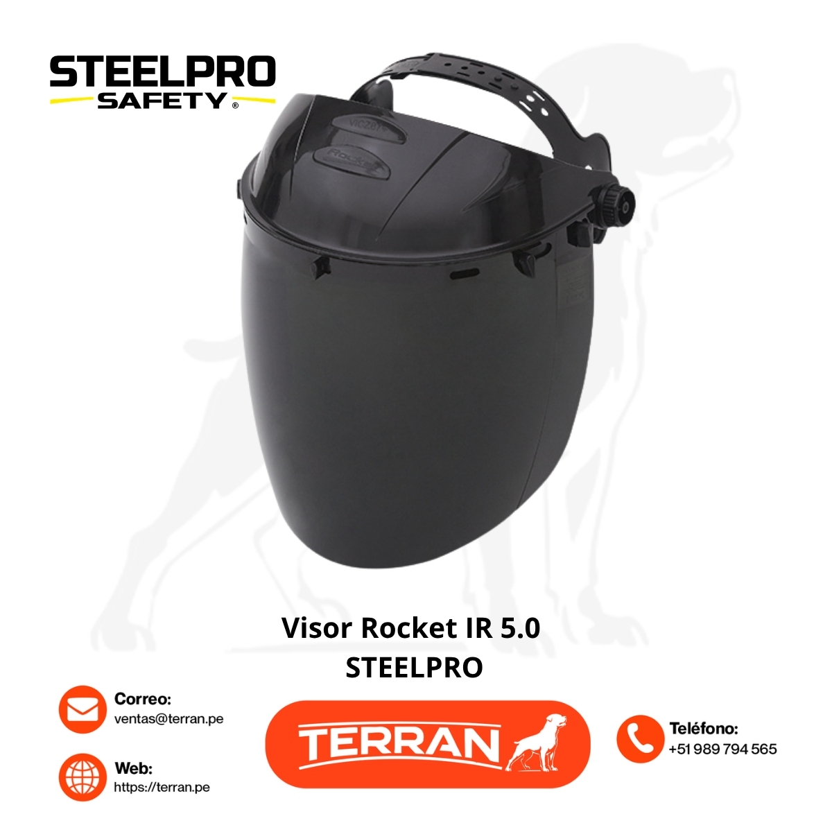 Visor de Policarbonato Rocket Verde IR-5 Steelpro